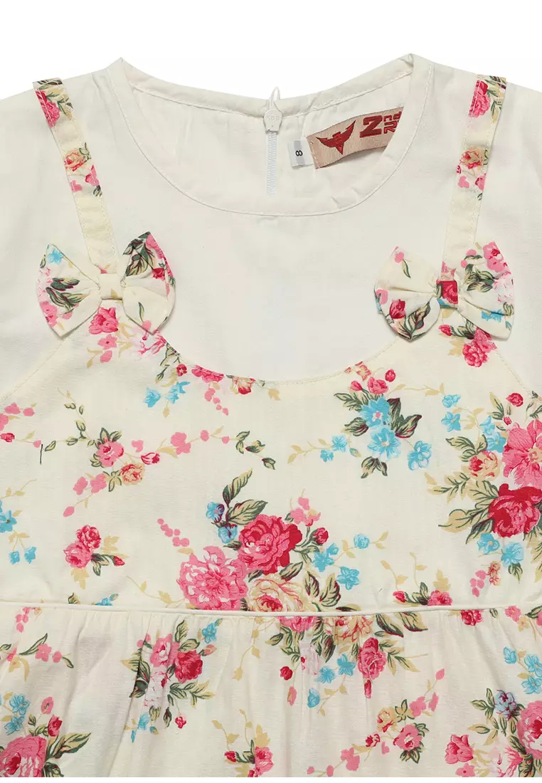 Baju Gamis Anak Perempuan Bunga Pita Krem - BLESS