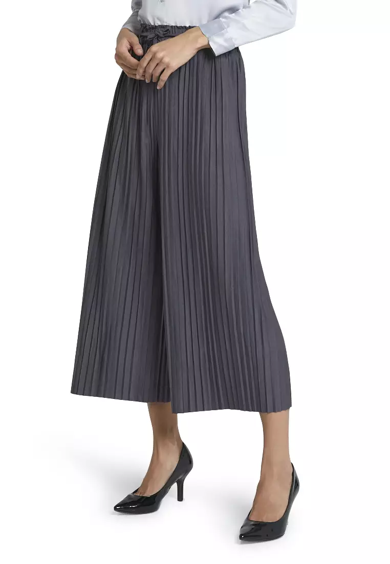 Danette Celana Kulot Import Tali Pita Bawahan Wanita Premium Quality - Dark Grey