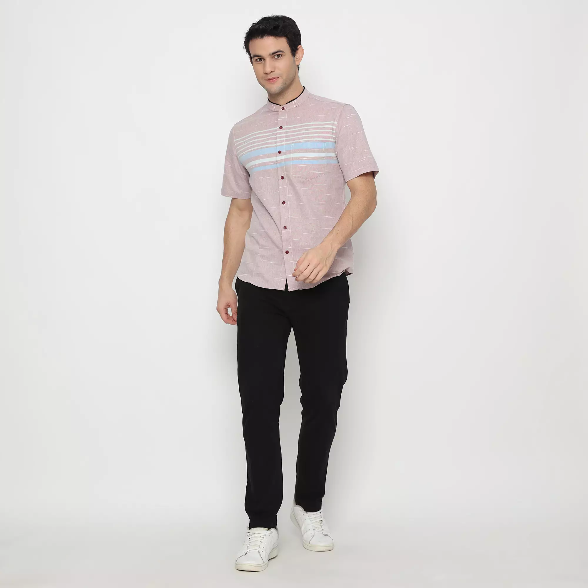 Platini Kemeja Koko Pria Lengan Pendek Katun Maroon 931146