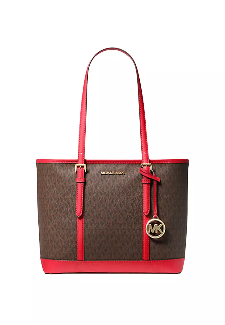 Red leather michael kors purse hot sale