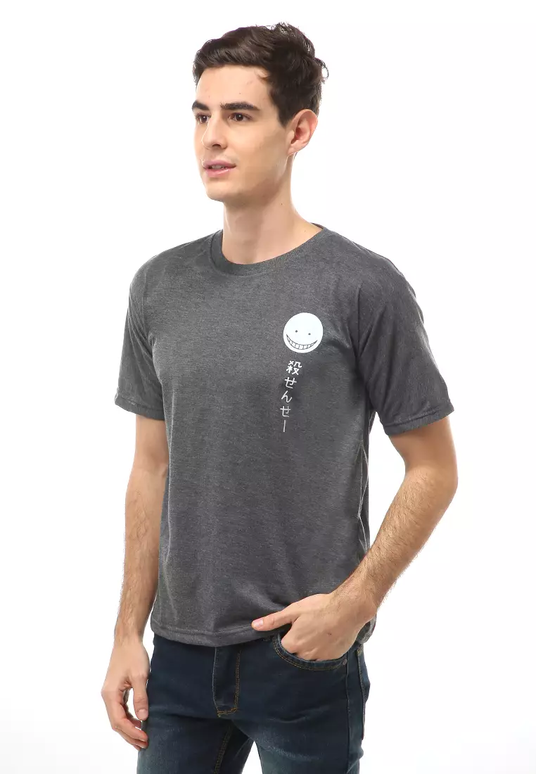 Jack T-Shirt Atasan Kasual Kaos Pria Lengan Pendek SImple Design Material Cotton ORIGINAL - Dark Grey