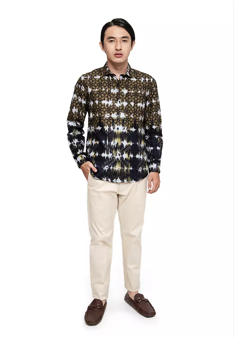 MANZONE Kemeja Batik Tie Dye lengan Panjang Yama
