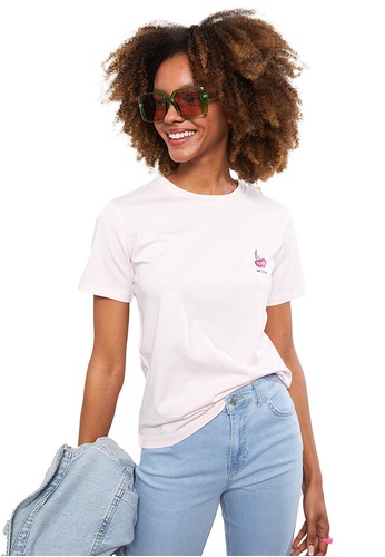 LC WAIKIKI pink Crew Neck Printed Cotton Women T-Shirt FBD62AA2DA1BA2GS_1
