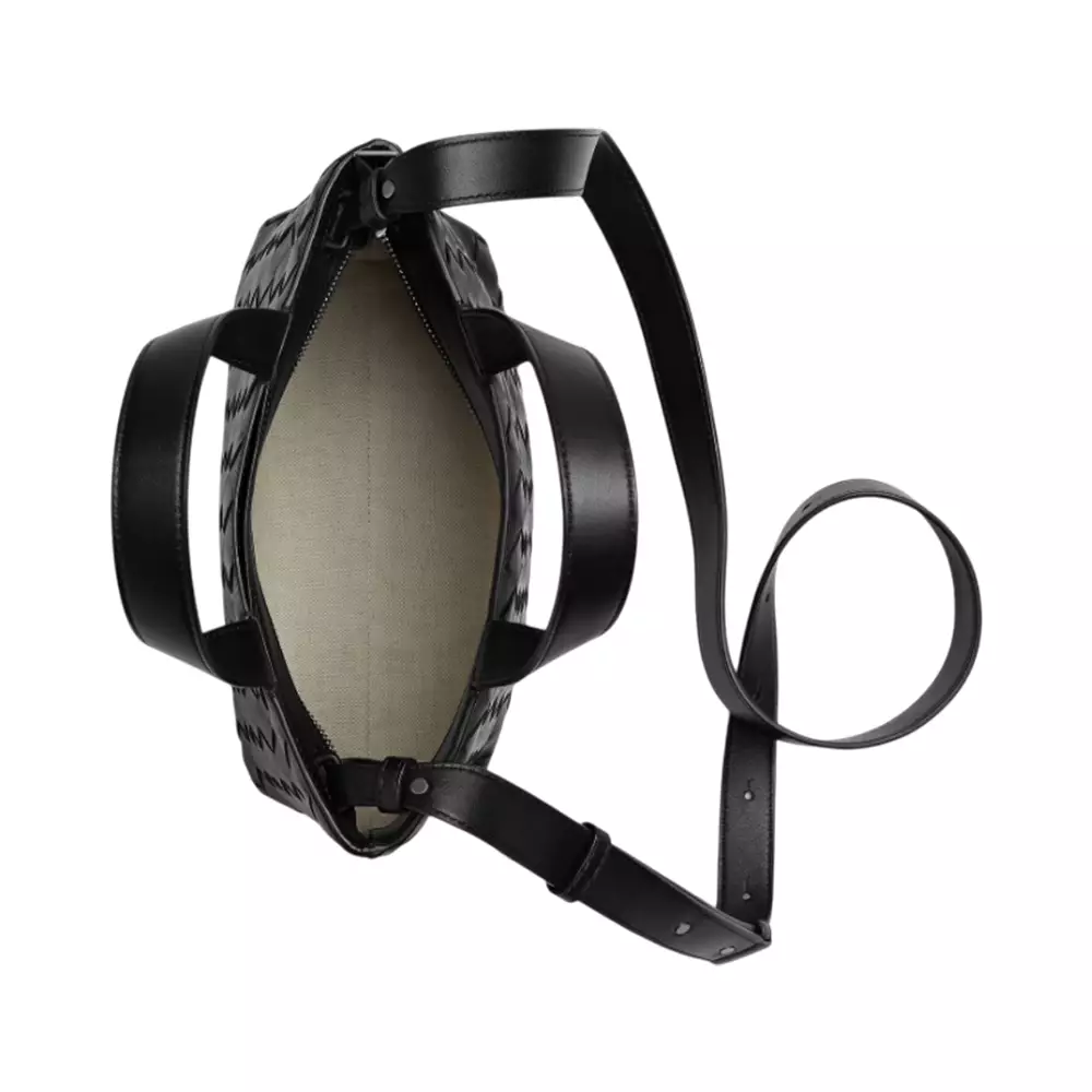 Mini Intrecciato Zipped Tote Bag Black