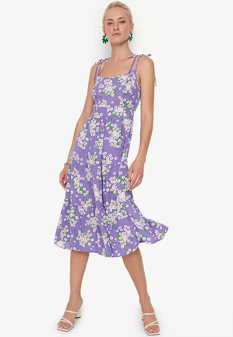 Purple dress floral top
