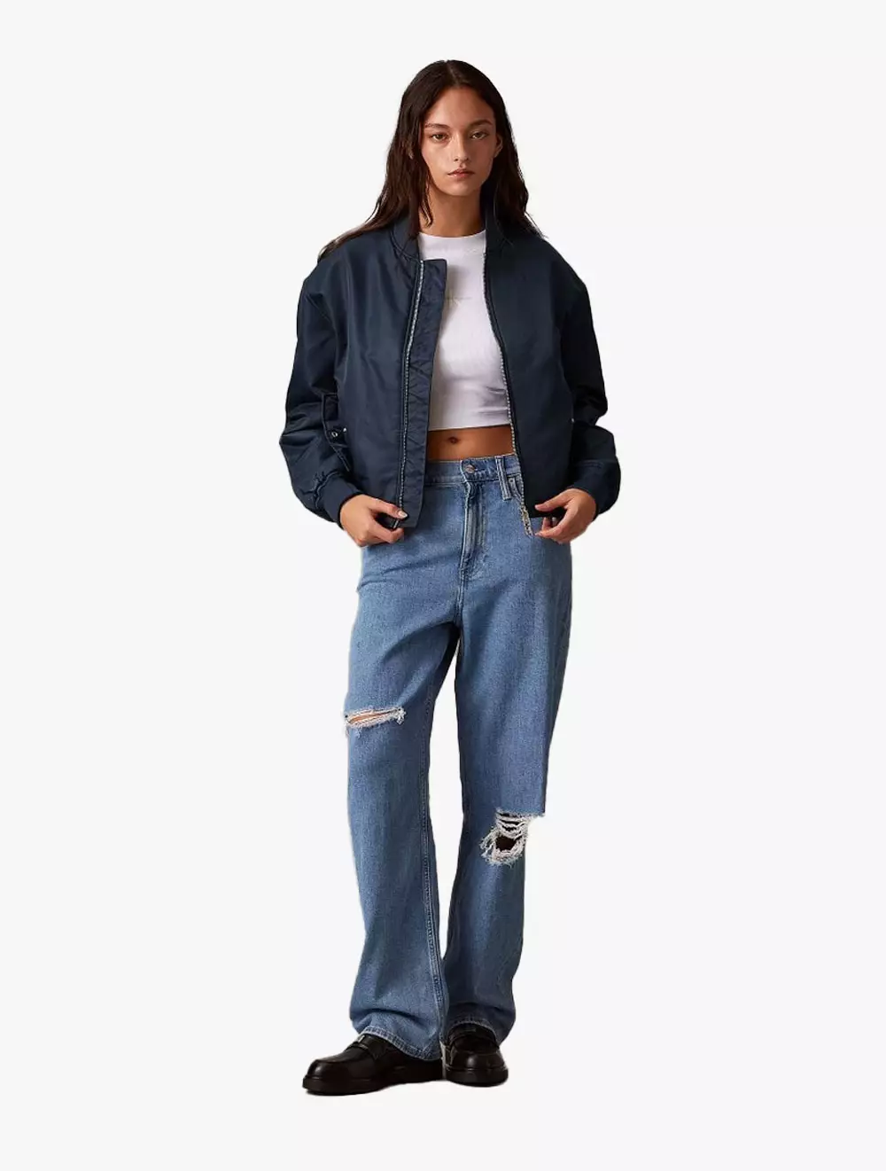 Calvin Klein - Padded Nylon Bomber Jacket - Navy - navy