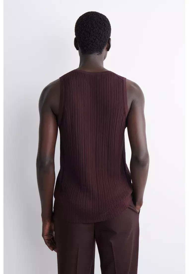 SILK-COTTON HENLEY TANK TOP