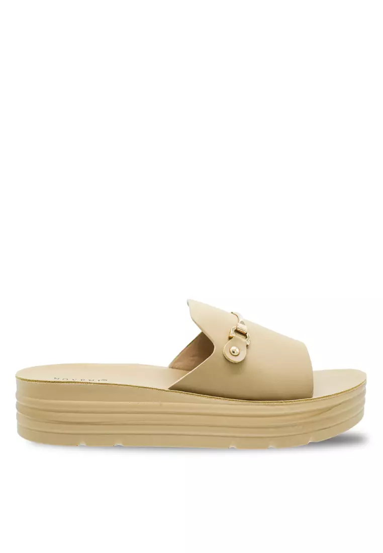 Discount on Noveni  shoes - SKU: Noveni Women Faux Leather Strap Fashion Wedges - 240280100