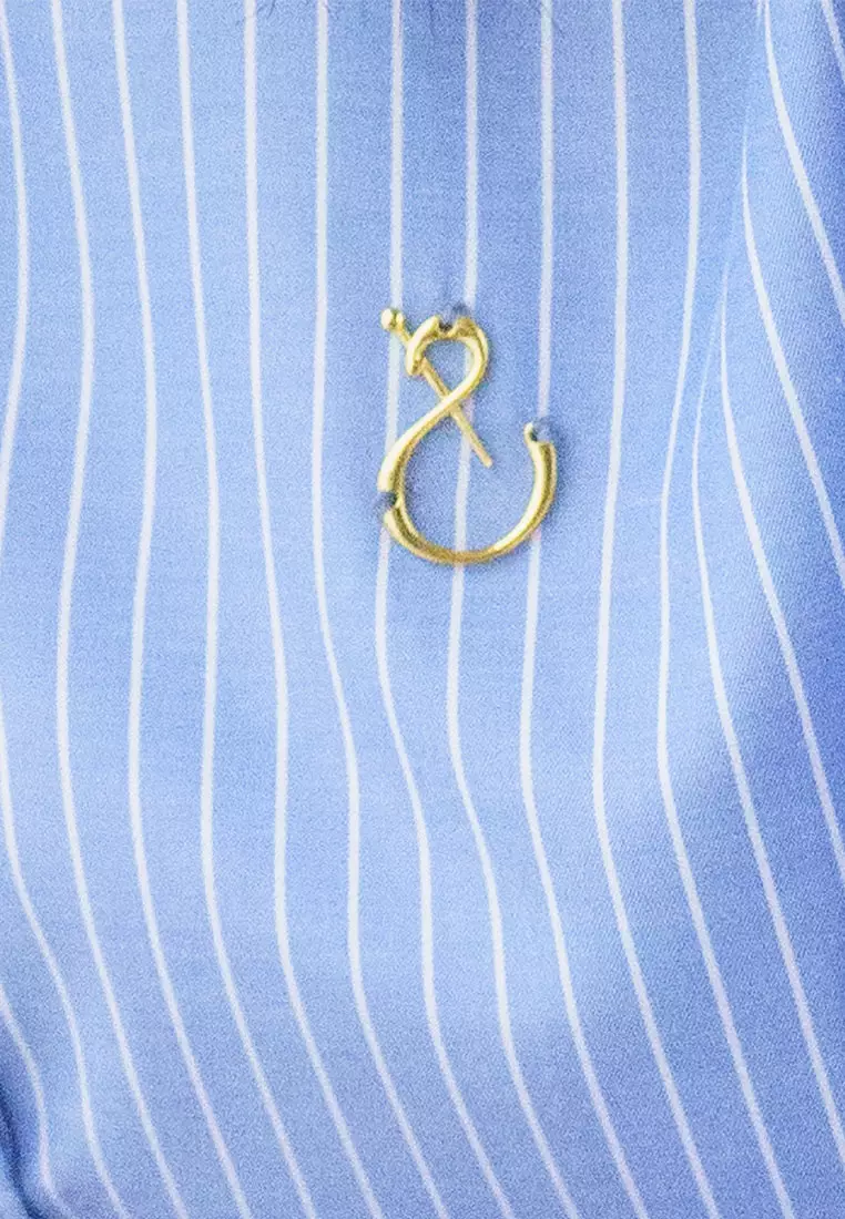 Jenna and Kaia - Athaya Top Stripe Blue - Kemeja Wanita Lengan Panjang