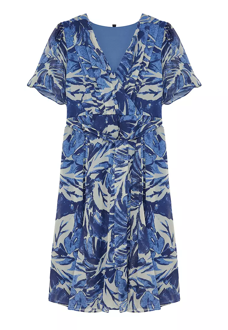 Plus Size Wrap Midi Dress