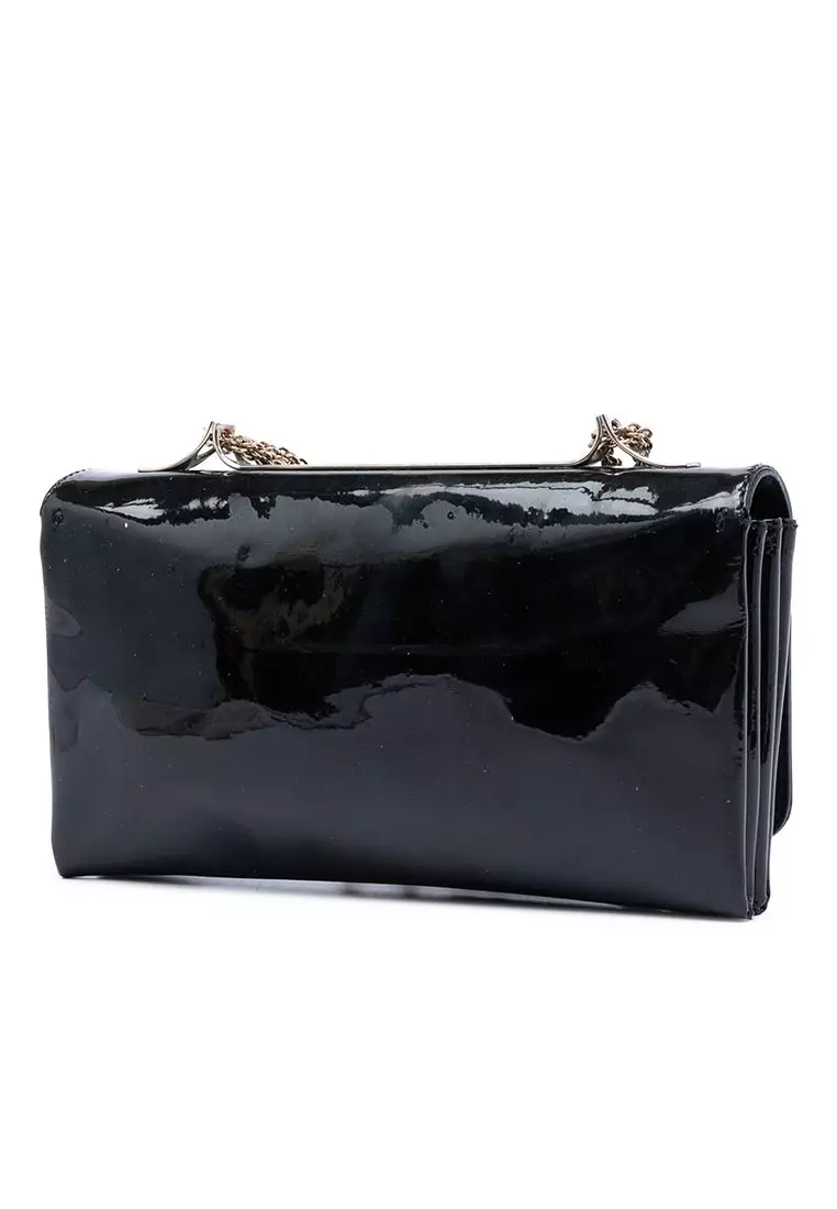 Pre-Loved Valentino Patent Vava Voom Chain Clutch