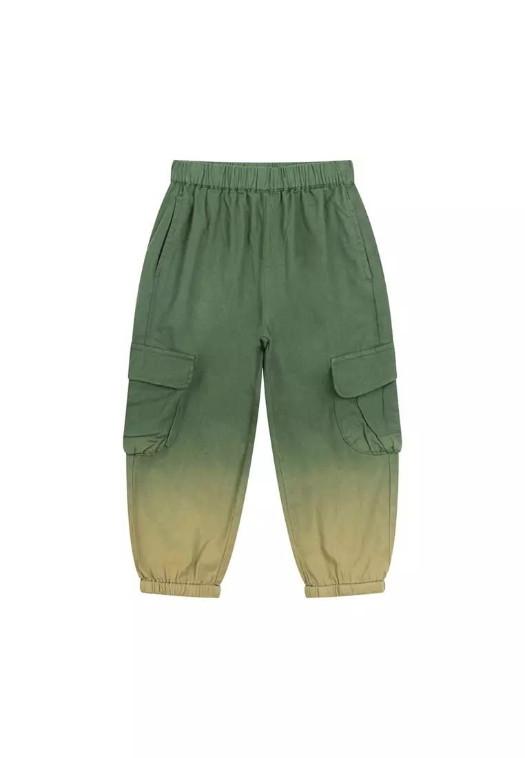 Dip Dye Elastic Waist Cargo Pants