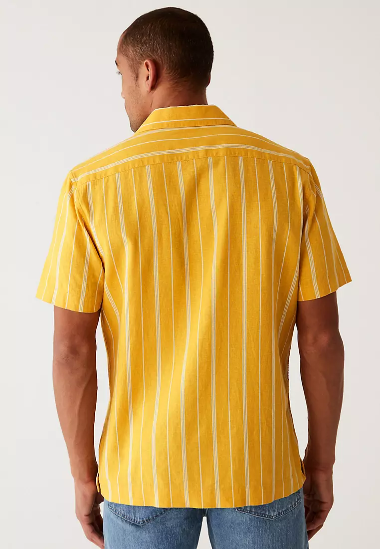 Linen Blend Striped Shirt