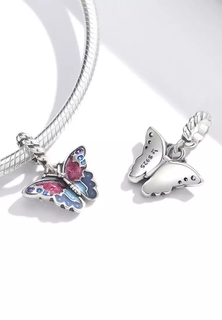 Solid 925 Sterling Silver Majestic Butterfly Bead Charm