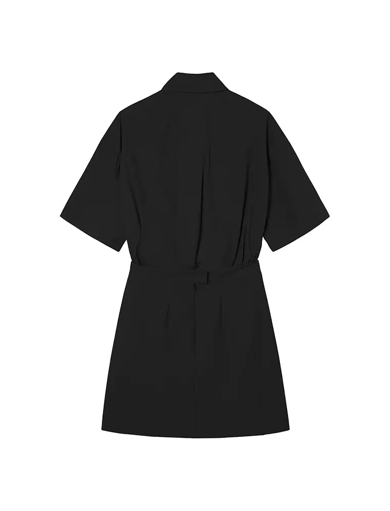 Poplin X-Line Oversized Elegant Short Sleeve Dress