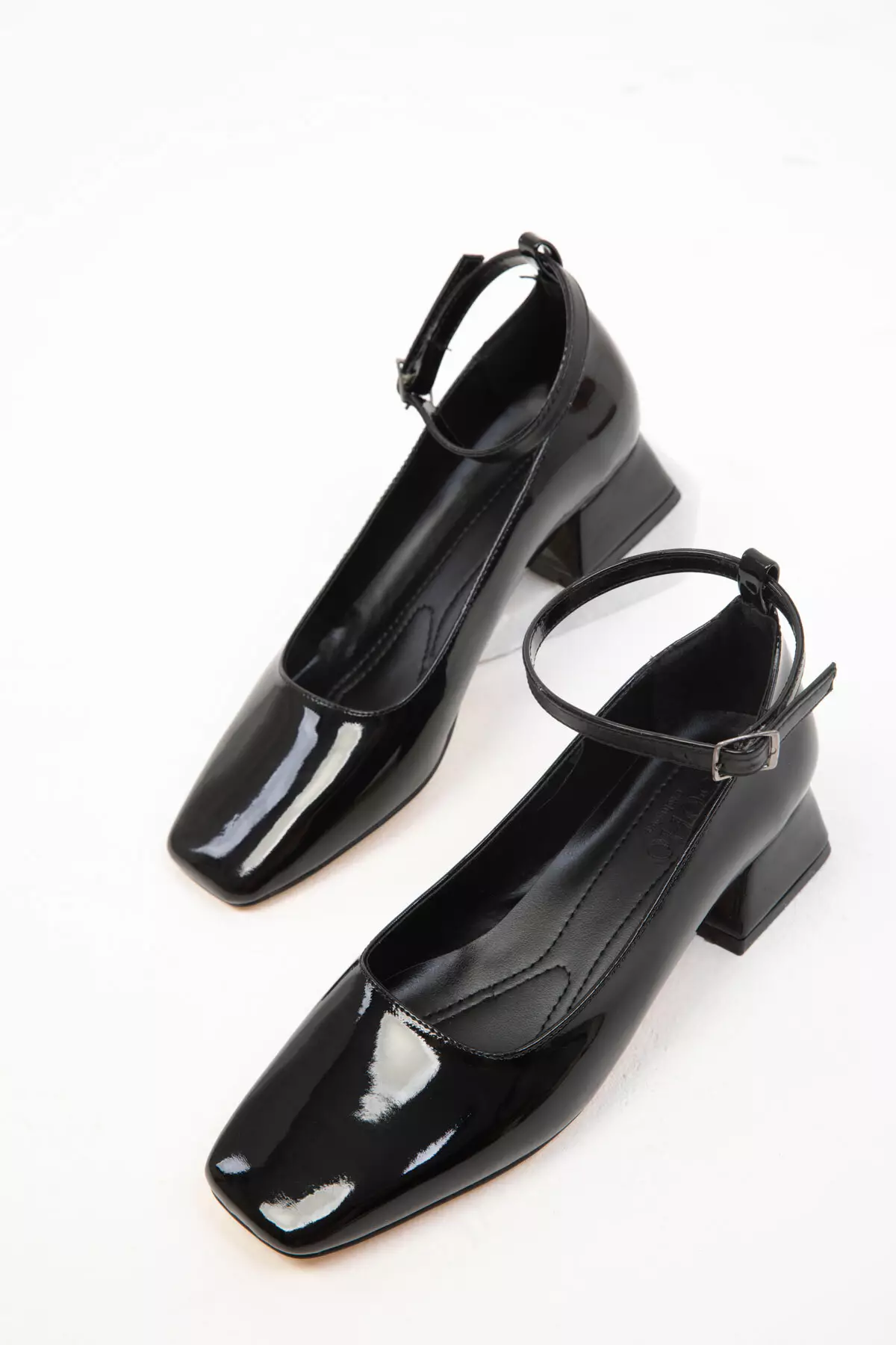 Patent Leather Black Women's Classic Heeled Shoes - 19783