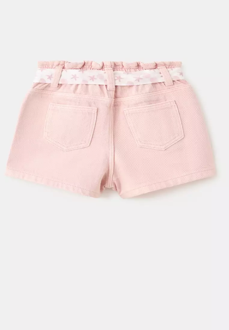 Denim Shorts With Scarf Detail