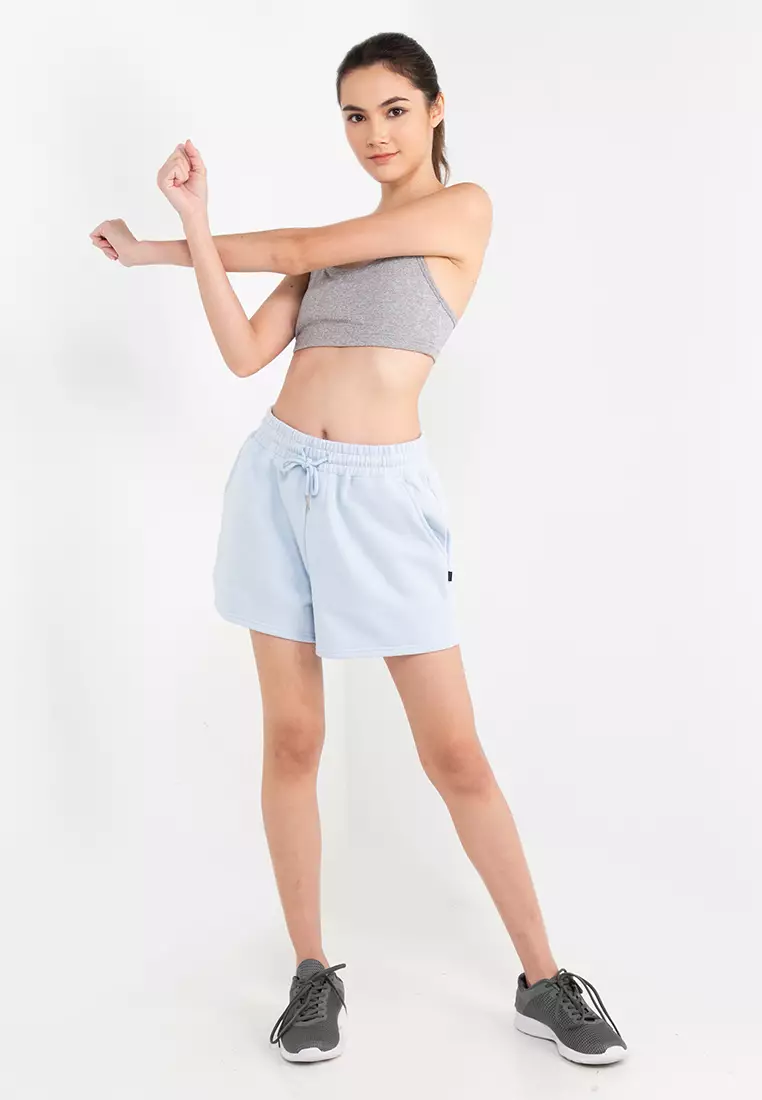 Fuzzy fleece shorts top women's