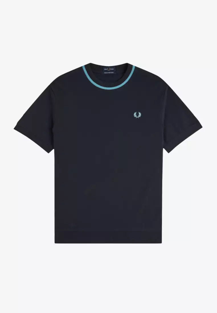 ◇FRED PERRY◇ M7 Crew Neck Pique Tee Navy AFPM2410007R87 Buy Fred Perry Fred Perry M7 Crew Neck Pique T-Shirt (Navy