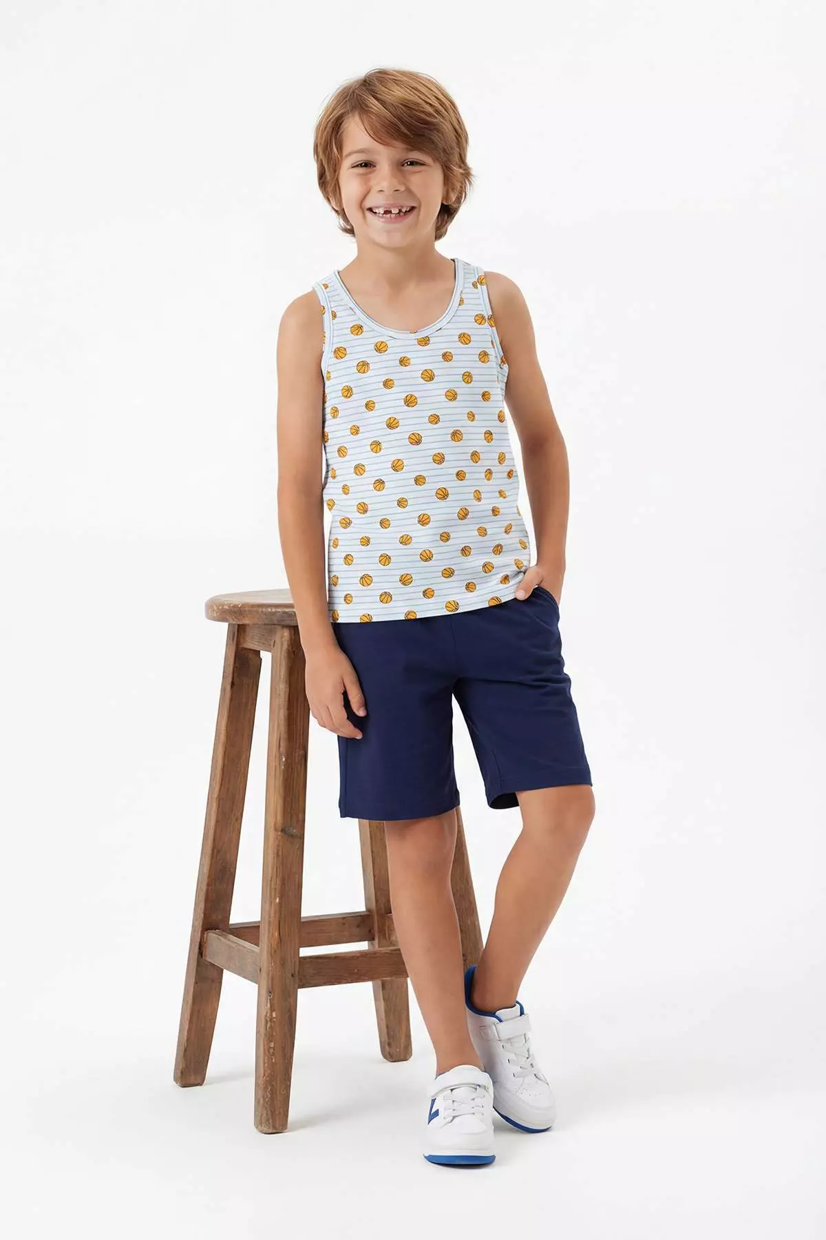 Multi-Colored 3-Piece Boys' Knitted Undershirt Tkdss26Al00012