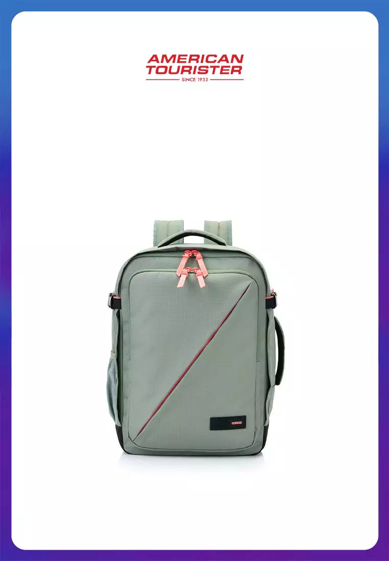 American Tourister Take2Cabin Casual Backpack M V2 - Sage/Coral