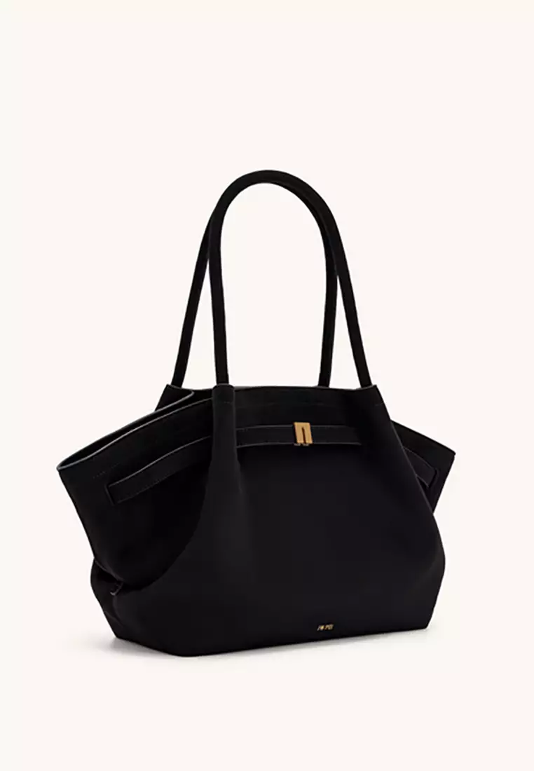Hana Medium Faux Suede Tote Bag - Black