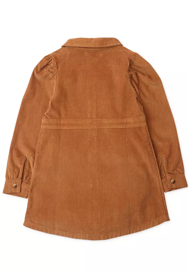 Girls Mutton Sleeves Button Down Dress