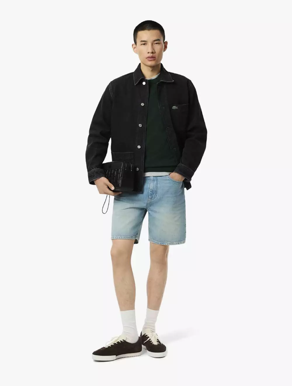 Monochrome Crew Neck Cotton Sweater - Green