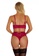 LYCKA red LEB1408-Lady Sexy Lace Lingerie Sleepwear Two Pieces Set-Red 841D8USC726B31GS_3