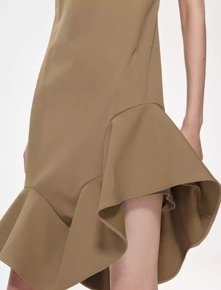 JNBY/女士袖荷葉邊中長款連衣裙