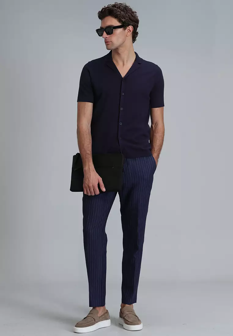 Collared Short Sleeves Knit Shirt