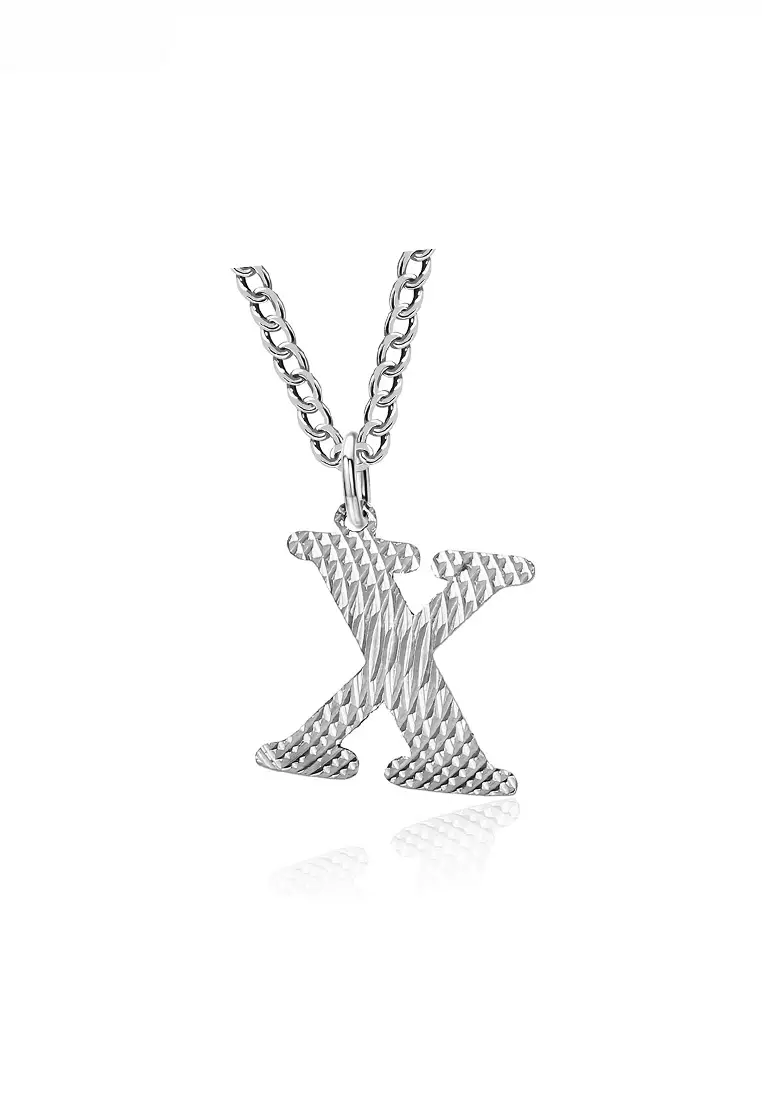 Unisex Design Titanium Steel Alphabet Pendant Necklace JW QF-DZ474
