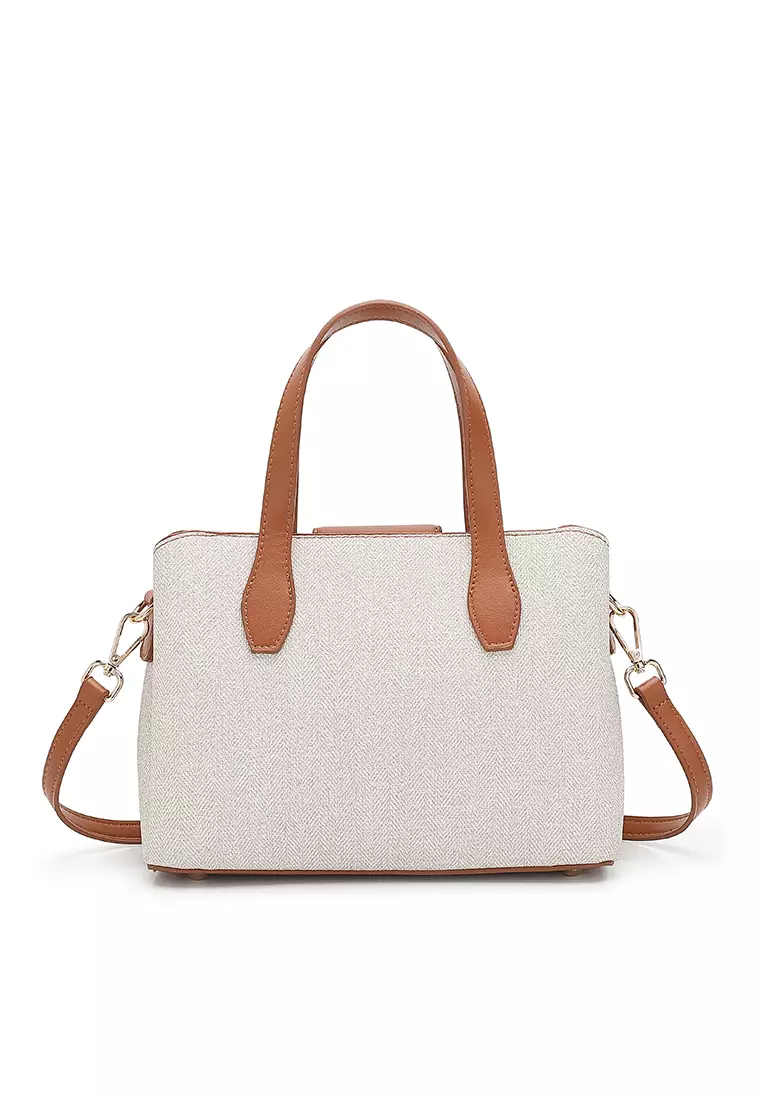 Women's Top Handle Bag / Sling Bag / Crossbody Bag / Shoulder Bag (Tas Tangan Wanita / Tas Selempang Wanita / Tas Bahu Wanita) - Putih