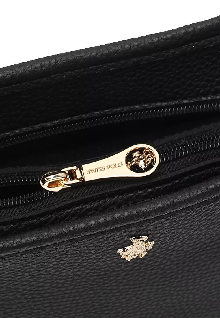 2-In-1 Sling Bag & Zipper Pouch - Black