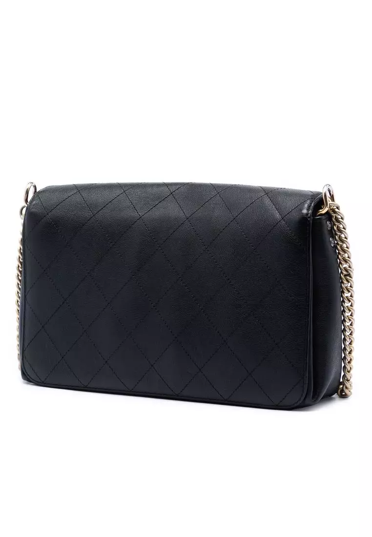 Pre-Loved Chanel Medium Quilted Calfskin Straight Lined Flap