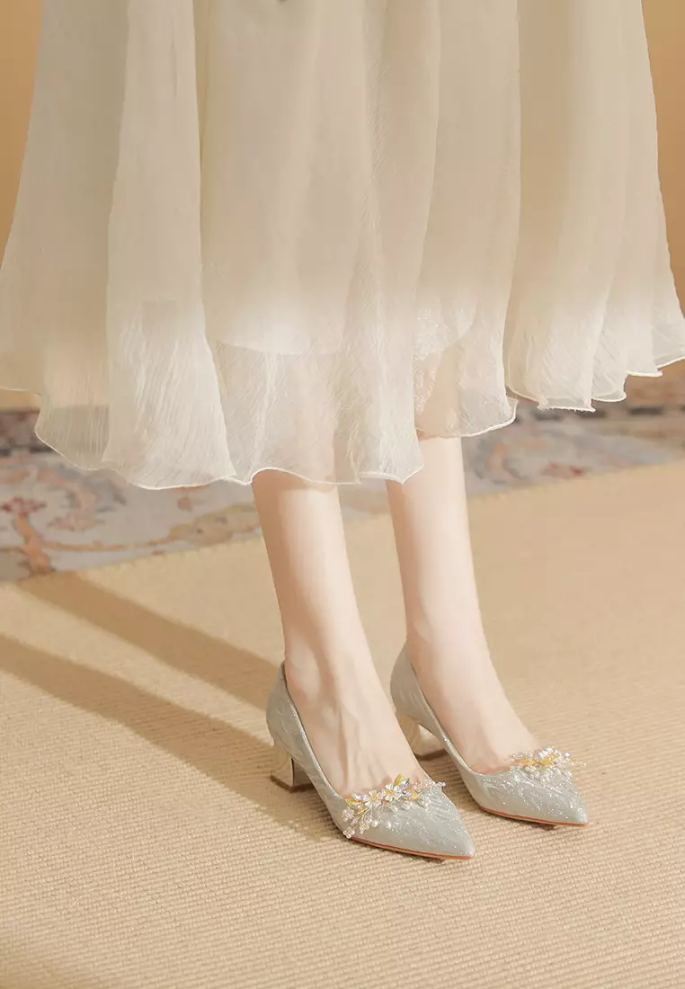 5CM Elegant Buckle Chunky Heel Shoes IF550-3