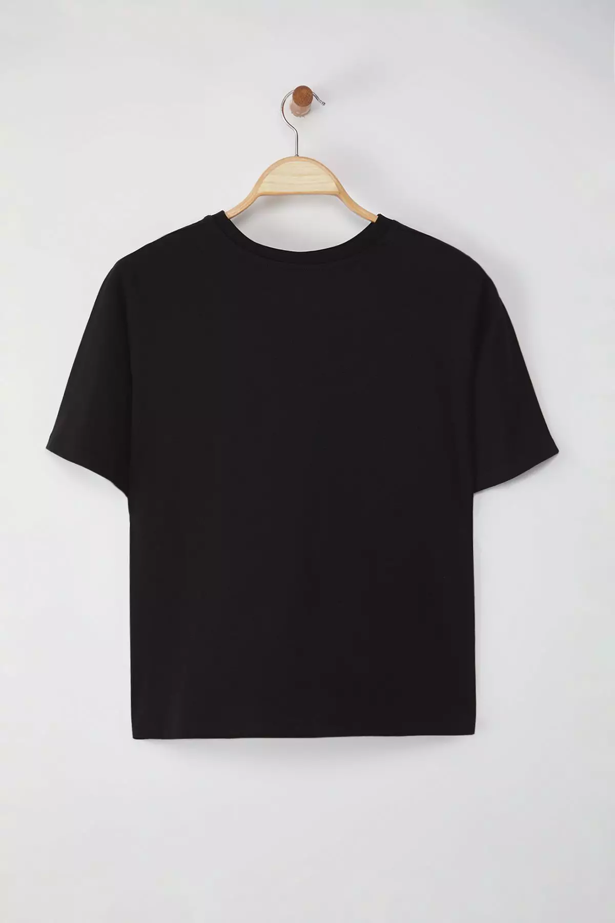 Trendyol Black Regular Fit Crop Plus Size T-Shirt Tbbss25Bf00061