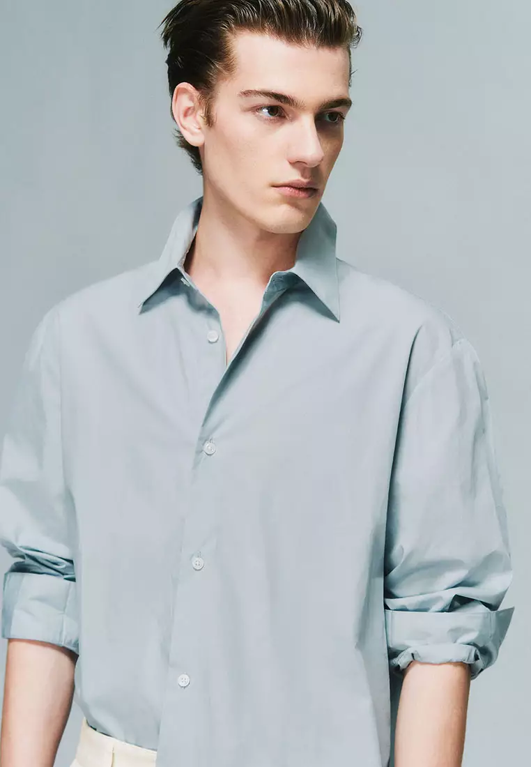 宽松型开襟衬衫