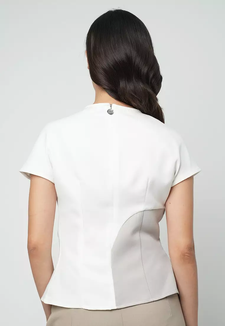 Keziah Tonal Top with Gathered side