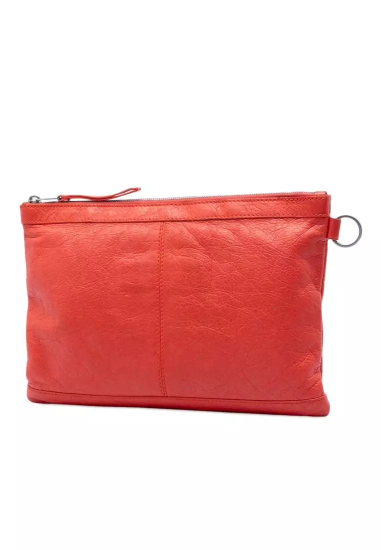 Pre-Loved Balenciaga Lambskin Motocross Classic Clip M Clutch