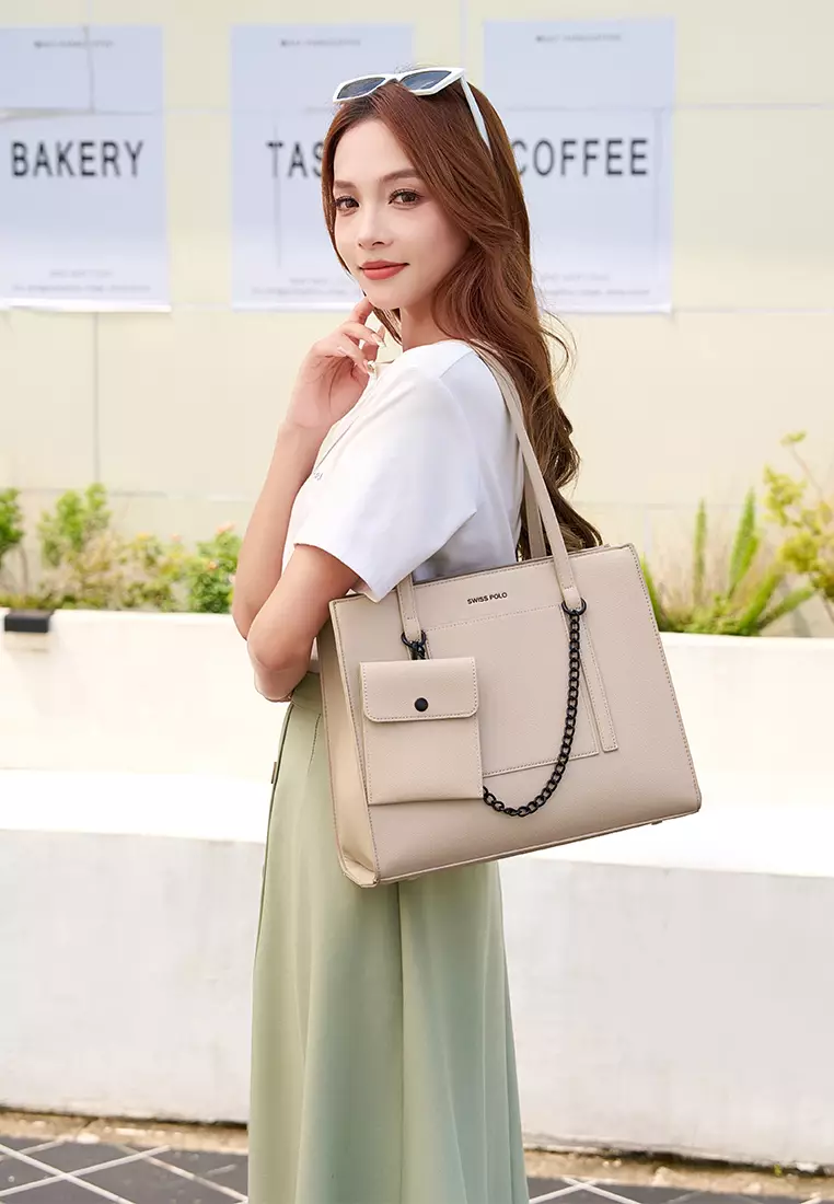 Women's Tote Bag / Shoulder Bag - Beige