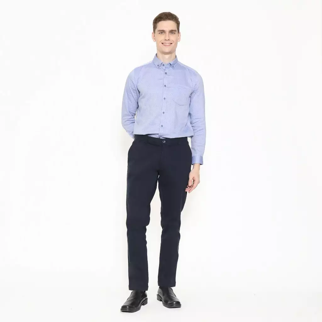 Lawell Celana Chinos Pria Slim Fit – Biru Tua (Dark Blue) – L.1-CCSF-G10A-CTS