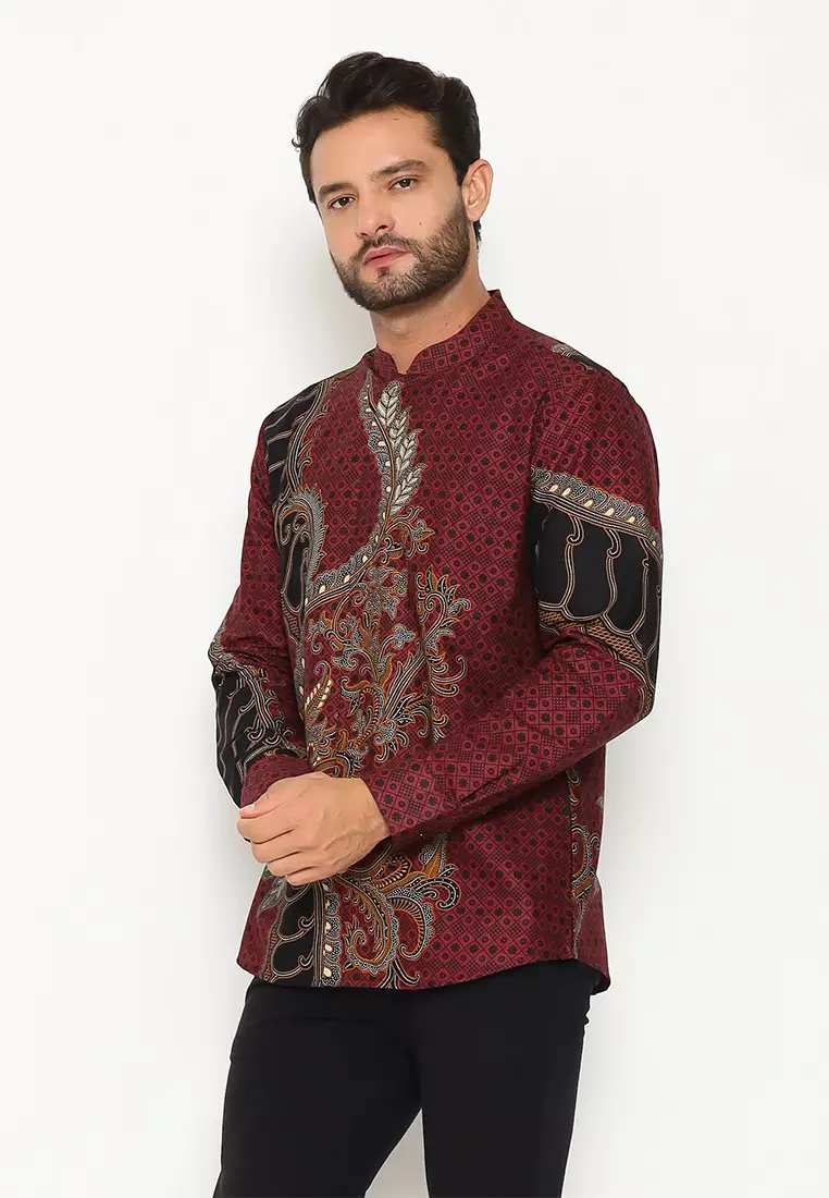 My Aksa Batik Pria Kemeja Koko Panjang Furing Keanu Kyomi