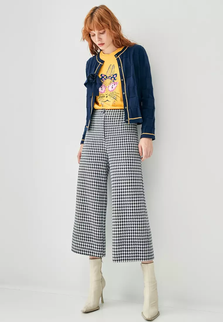 Checkered on sale cropped trousers