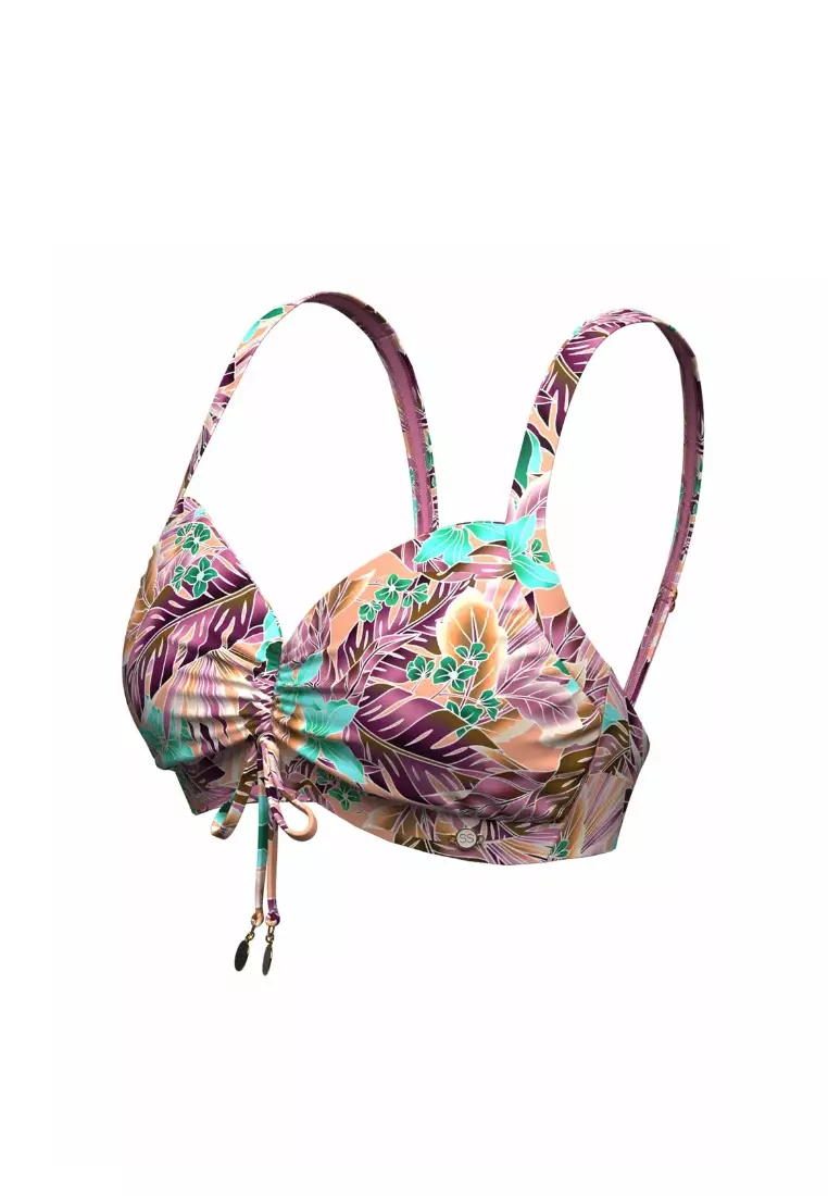 My Paradiso Lavender Plus Cup Ruched Front Bikini Top