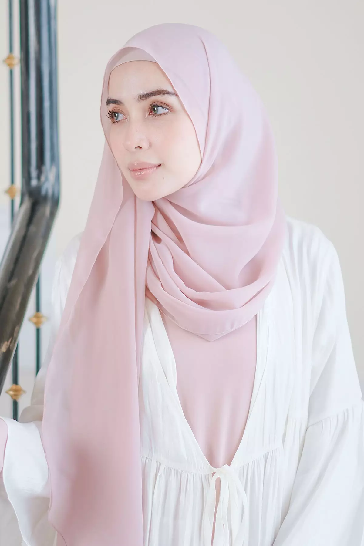 Ovel Shawl (Pashmina Oval Lozy x Hamidah) Soft Pink