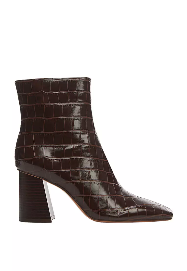 mango croc effect ankle boots