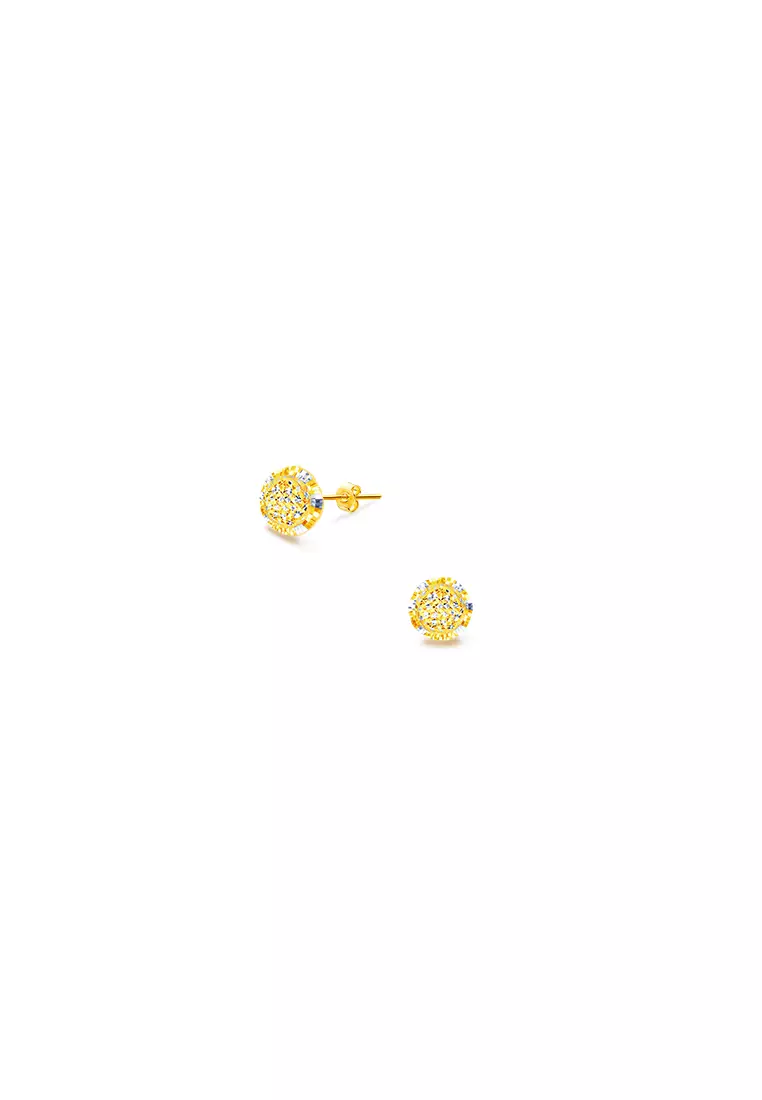 916/22K Gold Sphere Earrings S104 (S Size)