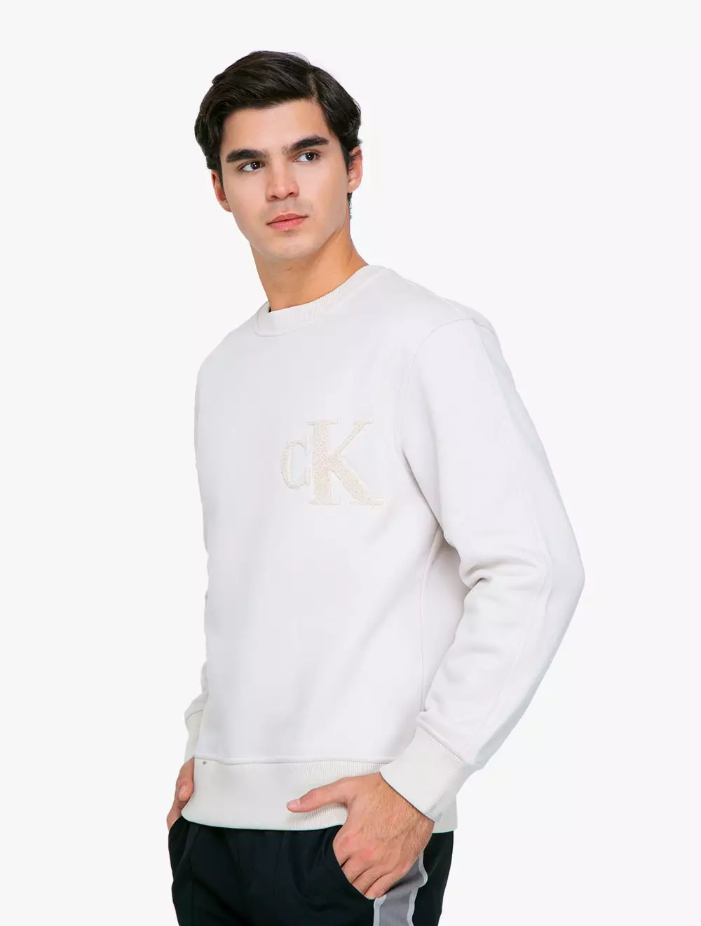 Calvin Klein Jeans - Terry Logo Crewneck Sweatshirt - Neutral - beige