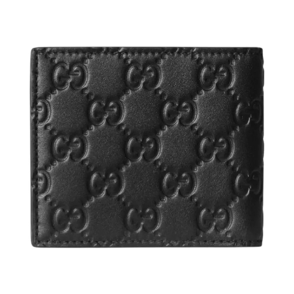 GG Emblem Bi-fold Leather Wallet Black